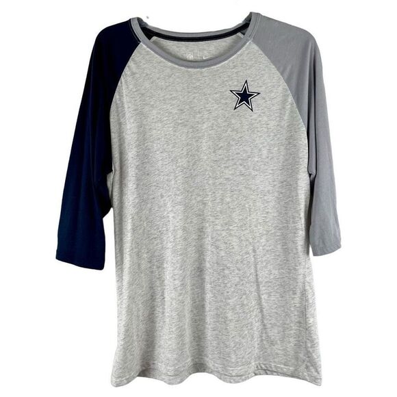 Dallas Cowboys NFL Team Apparel Nike Baseball 3/4 Sleeve Top XL - Picture 1 of 10